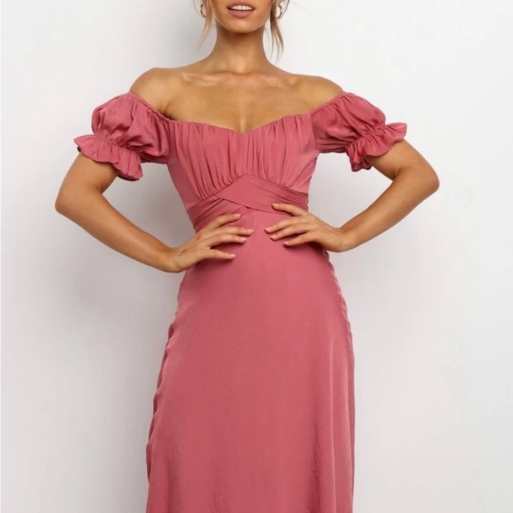 Petal & Pup Off-Shoulder Rose Dress